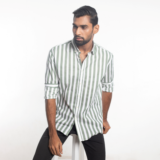 Full Sleeve Shirt | Sage Stripes